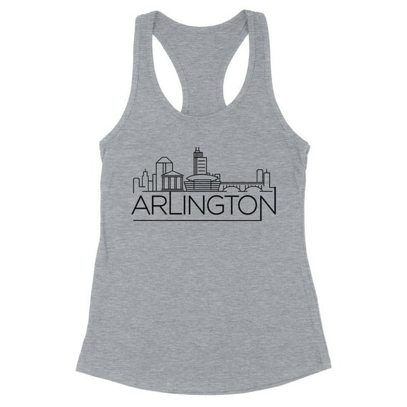 Skyline Arlington Virginia Tank Top Fitted Racerback Women's Large Heather Grey