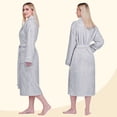 thumbnail image 4 of PAVILIA Womens Plush Fleece Robe, Soft Cozy Long Bathrobe, Light Gray L/XL, 4 of 10