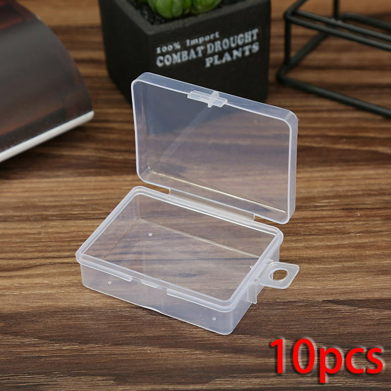 Fancy 14pcs Small Clear Plastic Beads Storage Container and Organizer Transparent Boxes with Hinged Lid for Storage of Small Items, Jewelry, Diamonds, DIY