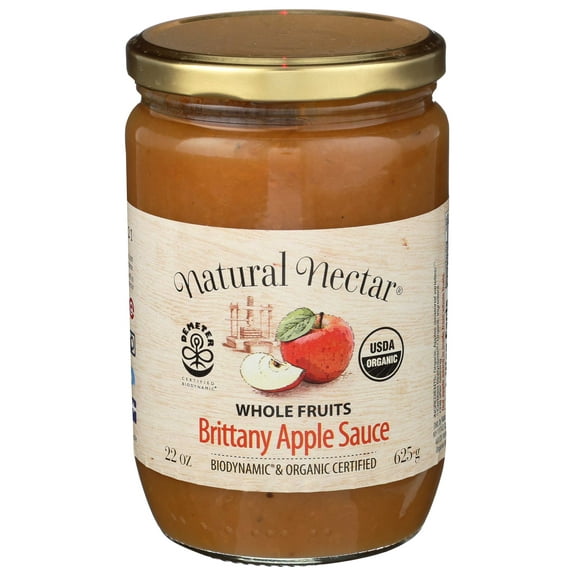 Natural Nectar Biodynamic Organic Brittany Apple Sauce, 22 Ounce -- 6 per case