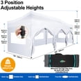 thumbnail image 6 of COBIZI 10x30 Pop Up Canopy Tent with 8 Sidewalls, Heavy Duty Waterproof UPF 50+ Commercial Instant Gazebo, Ez Setup for Party, Wedding & Trade Show, Includes Roller Bag, White, 6 of 8