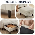 thumbnail image 5 of Soscana Sectional Sofa with Storage Ottoman and Loveseat, Modern 3 Seater L Shaped Couch Love Seat for Living Room Apartment Studio Office,Living Room Furniture Set,Beige, 5 of 8