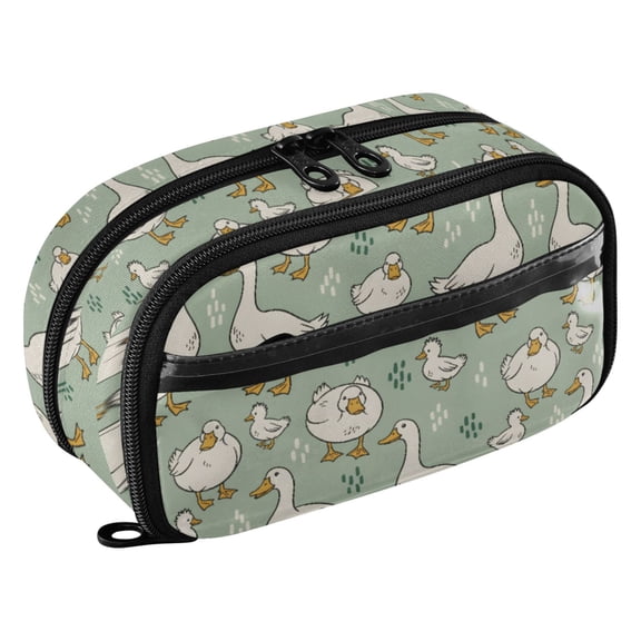 Cute Goose PVC Pencil Case Water-Repellent Clear Window Pencil Bag Organizer 8.3in