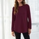 thumbnail image 2 of Blusa informal de manga larga con cuello redondo y manga larga para mujer Pompotops  FGAJ4059, 2 of 5