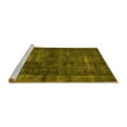 thumbnail image 2 of Ahgly Company Machine Washable Indoor Square Oriental Yellow Industrial Area Rugs, 8' Square, 2 of 4