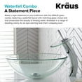 thumbnail image 6 of KRAUS Clear Glass Bathroom Vessel Sink and Waterfall Faucet Combo Set with Matching Disk and Pop-Up Drain, Chrome Finish, 6 of 8