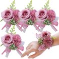 thumbnail image 1 of Leaveforme Wrist Corsage for Wedding, Set of 4, Prom Flower Wrist Corsages for Mother of Bride and Groom, Rose Wrist Flower for Bride Bridesmaid Girl Women Party, Homecoming Ceremony Anniversary, 1 of 8