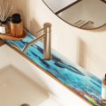 thumbnail image 6 of Faucet Mat for Kitchen Sink 15'' Sink Splash Guard Mat Super Absorbent Fast Drying Drain Pad Whales Fishes Corals, 6 of 9