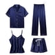 thumbnail image 1 of Batas Lencería Mujer Lindo Estampado de Corazón Satén Bata con Cinturón Camisola Pantalones Cortos Pijamas Mujer Pijamas, 1 of 2