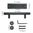 thumbnail image 3 of 12\" Sliding Barn Door Pull Flush Handle Gate Hardware Set Iron Matte Black, 3 of 4