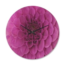 Designart 'Close Up Purple Flower and Petals ' Modern Wood Wall Clock