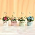 thumbnail image 4 of CHENjy Artificial Hydrangea Potted Plant, Realistic Faux Flowers Ceramic Pot, Low Maintenance Small Fake Plant for Desk Office Home Decor, 4 of 7
