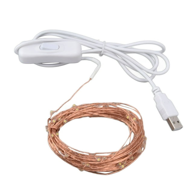 Cadena de luces LED Jadeshay de alambre de cobre USB