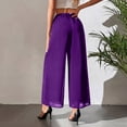 thumbnail image 4 of ClodeEU Women Elastic Waist Chiffon Cropped Pants,Summer Solid Casual Loose Pant ,Women's Plus S, 4 of 5