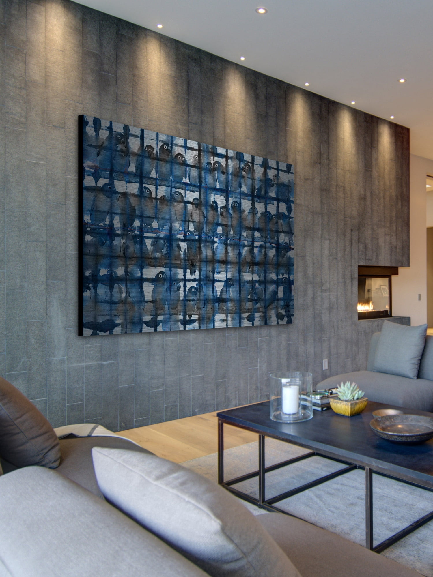 Parvez Taj Crowded Blue Metal Wall Art