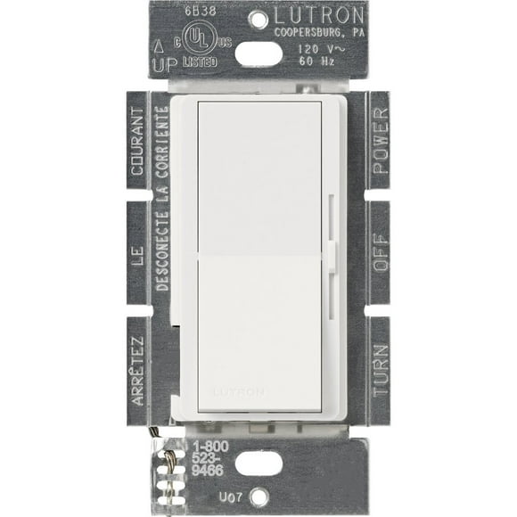 Lutron DVSCLV-603P-SW Diva Magnetic Low-Voltage Dimmer, Snow