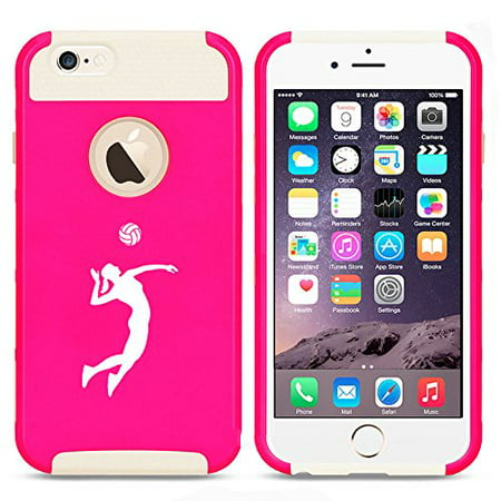 For Apple iPhone 7 Shockproof Impact Hard Soft Case Cover Female Volleyball Player (Hot