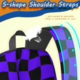 thumbnail image 5 of Purple and Black Wavy Checkered Pattern 17" School Backpacks for Teens,Waterproof Oxford Fabric,S-Shape Padded Straps for School,Travel,Hiking,Camping, 5 of 6