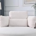 thumbnail image 6 of Accent Swivel Barrel Chair with Storage Ottoman, 51“ Round Accent Chair Lounge Chair with Pillows, Upholstered Linen Fabric Oversize Sofa Chair Reading Chair, for Bedroom, Hotel, Ivory, 6 of 7