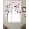 thumbnail image 2 of Cherry Blossoms Swag Valances for Windows, Pink Pastoral Modern Gradient Spring Rod Pocket Sheer Valances for Large Windows, Swag Toppers Light Filtering for Kitchen Living Room 2 Panels 36''x45'', 2 of 6