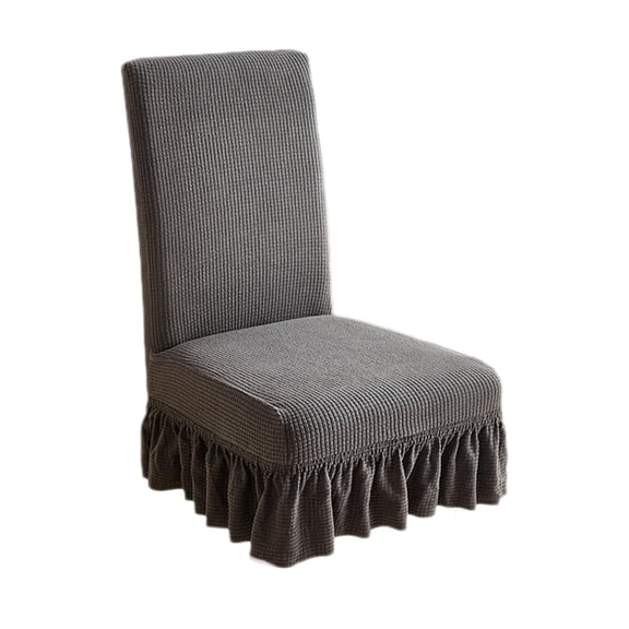 Lilixerw Heavy Duty Home Solid Color Stretch Chair Covers With Ruffled Edges,Elastic Universal Slipcovers for Dining Office Chairs,Machine Washable Fabric Chair Protectors,14.9-20.4In,Black