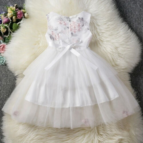 New Girls Baby Toddler Kid/'s Sleeveless Lace Party Clothing Pageant Dress 0-3T