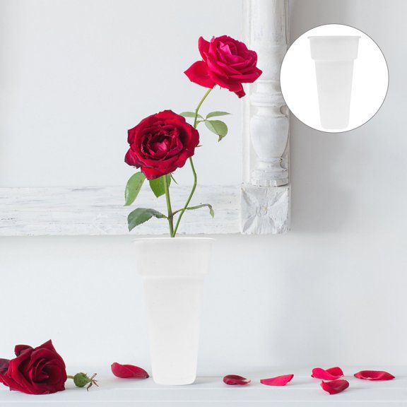 BESTYASH White Plastic Flower Barrel, Creative, Simple, Modern, for Flower Use, 1Pc