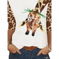 thumbnail image 4 of FASHIONWT Women Plus Size Round Neck 3/4 Sleeve Animal Print Classic T-Shirt Top, 4 of 4