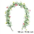 thumbnail image 3 of Eucalipto artificial de orejas de conejo de 1,8 metros con flores de lavanda y crisantemo | Guirnalda de vegetación artificial para repisas de escaleras y decoración de mesas | Uso en interiores y, 3 of 7
