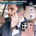 thumbnail image 7 of Dteck for Samsung Galaxy S22 Ultra Wallet Card Case, Shockproof Premium PU Leather Soft TPU Business Cover with Wrist Strap Kickstand Flip Stand Protection Case, rosegold, 7 of 7
