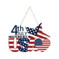 thumbnail image 1 of TIELUTT 4th of July Decoration Patriotic Hanging Door Sign with Rope Flag Plaque for Independence Streamer Chandelier Handmade Ornament Fresh Garland 50ft Easter Trees to Decorate Snowy Garland with, 1 of 6