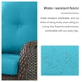 thumbnail image 3 of POCASSY Outdoor Swivel Rocking Glider Chairs Set of 2, All Weather Brown Wicker Patio Furniture Set with Deep Seat for Balcony, Porch and Backyard, Lake Blue, 3 of 9