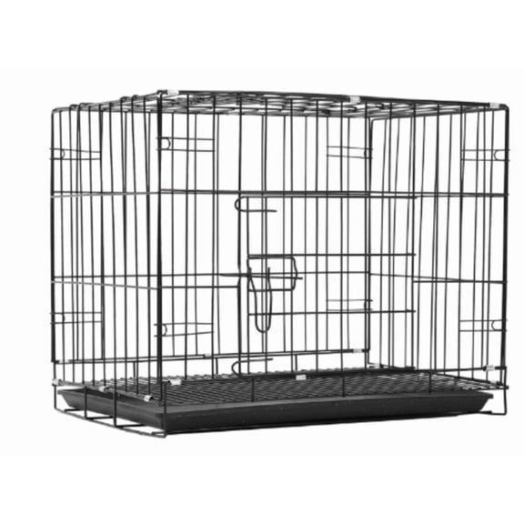 swibond Cages for carrying pets,Durable, Foldable Metal Wire Dog Crate with Tray, Single Door, 30 x 19 x 21 Inches, Black