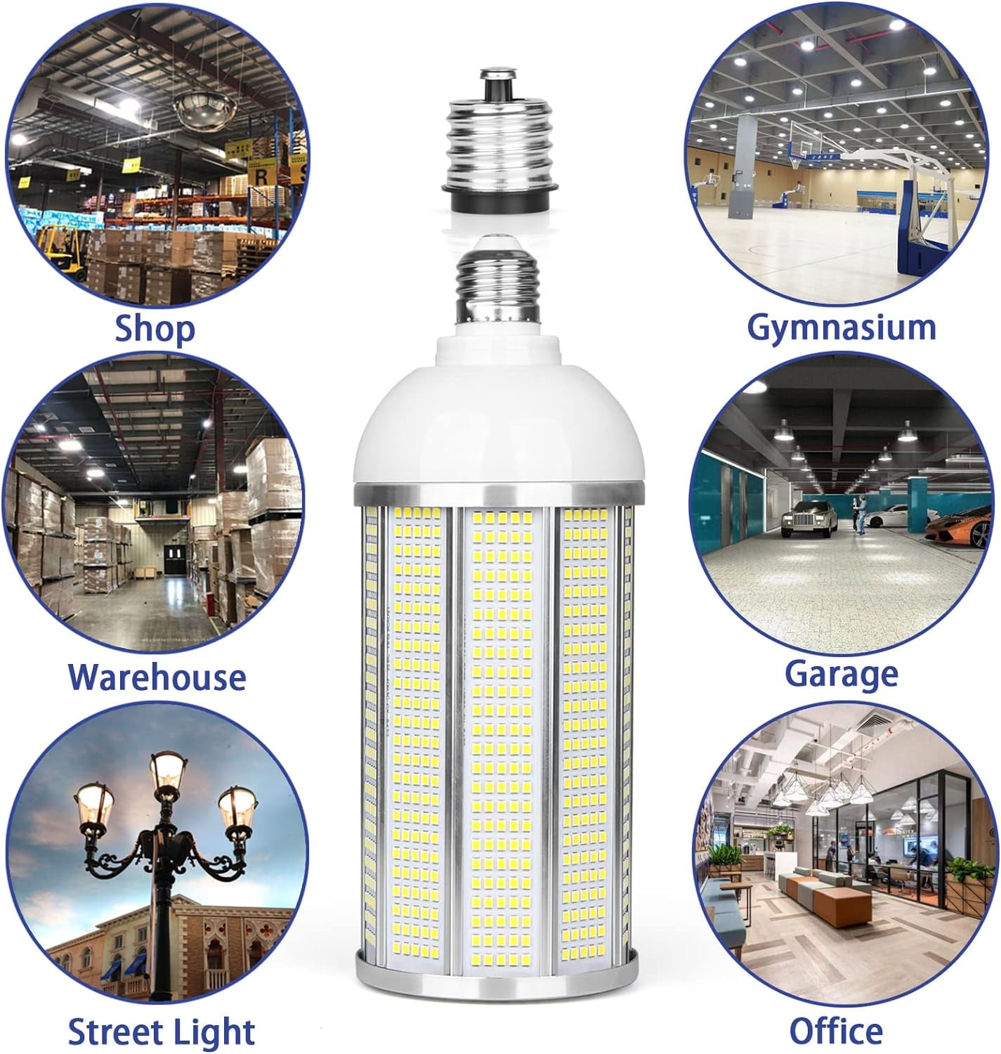 2-Pack 100W LED Corn Bulb, E26/E39 Mogul Base Lamp, 14000LM,5000K Daylight,AC85-265V, Replacement 350-400 Watt Metal Halide HID HPS CFL.