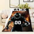 thumbnail image 2 of Personalized with Name Kids Throw Blanket Gift - 40x30 Inches Small Blanket for Boys 8-12 - Soft Plush Flannel Football Blankets for Office, Sofa - Sports Fuzzy Throws Gifts for Football Lovers, 2 of 6