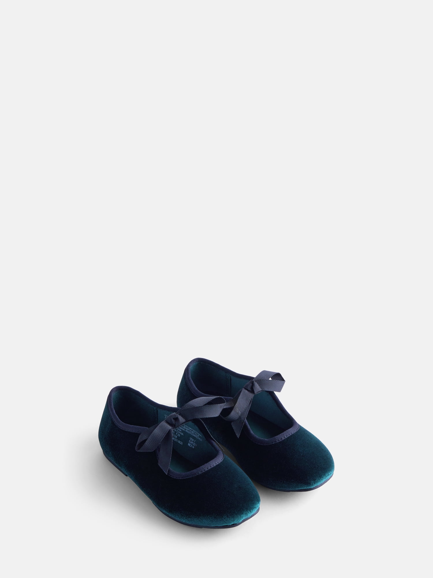 Wonder Nation Toddler Girls Velvet Bow Ballet Flats