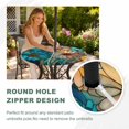 thumbnail image 4 of Round Outdoor Tablecloth with Umbrella Hole and Zipper, Orange Blue Spring Floral Tablecloth with Elastic Waterproof, Daisy Wildflowers Pastoral Patio Table Covers for 55" - 60" Picnic Pool Tables, 4 of 9