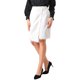 thumbnail image 1 of Falda de tweed para mujer Inspire Chic, con cintura alta elástica, decoración de botones, estilo envolvente falso, longitud a la rodilla, talla L, blanca, 1 of 5