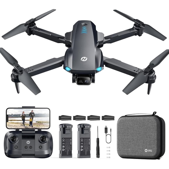 Holy Stone HS290 Foldable Drone for Beginners, Easy-to-Fly Air Photography Drone with 1080P FPV Camera and Optical Flow, 2 Batteries for Extended Flight, Perfect Outdoor Gift for Teens, Black
