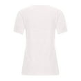 thumbnail image 7 of YUGYXL Dressy Loose Short Sleeve Shirts for Women Crew Neck Basics Fit Plus Size Tshirts Irregular Sleeve Blouses White L, 7 of 7
