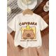 thumbnail image 1 of Cute And Stylish Capybara Print T-Shirt for Girls, 1 of 6