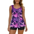 thumbnail image 3 of TaTaai Women's Stylish Random Print Tankini Set Tie Knot Two Piece Swimsuit High Waisted Bottom Comfortable Stretchy Casual Swimwear for Beach Holiday and Pool Activities Gift, 3 of 9