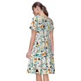 thumbnail image 2 of Bixox Robe d'Été à Manches Courtes pour Femmes Robe Ample Longueur Genou avec Poches-Dinosaure Dessin Animé, 2 of 7