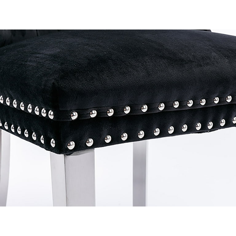 Black velvet chair on sale with rhinestones