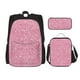 thumbnail image 1 of Easygdp Glitter Pink Mochila para Niños y Niñas con Set de Caja de Almuerzo y Estuche para Lápices 3 en 1, Mochila Escolar Estampada para Adolescentes, 1 of 7