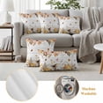 thumbnail image 6 of Fall Grey Orange Outdoor Waterproof Pillow Covers, Thanksgiving Pumpkins Vintage Maple Leaf Decorative Square Throw Pillowcase Sofa Cushion Sham for Patio/Couch/Chair, 24"x24" 2 Pack, 6 of 8