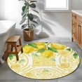 thumbnail image 3 of Watercolor Lemons Weeping Round Area Rug 3.3Ft Washable Circle Rugs for Dining Room Table, Summer Yellow Floral Non-Slip Carpet Floor Mats Indoor Outdoor Carpet Runner Aesthetic Home Decor, 3 of 8