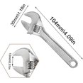 thumbnail image 3 of Llave ajustable de 4" de longitud y 100 mm, mini llave ajustable en acero plateado para la industria y la reparación de automóviles (cromada), 3 of 5