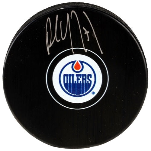 Paul Coffey Edmonton Oilers Autographed Hockey Puck - No Size