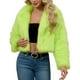 thumbnail image 2 of Chaqueta de abrigo cálida para mujer, de invierno, lisa, con cuello vuelto, 2 of 9